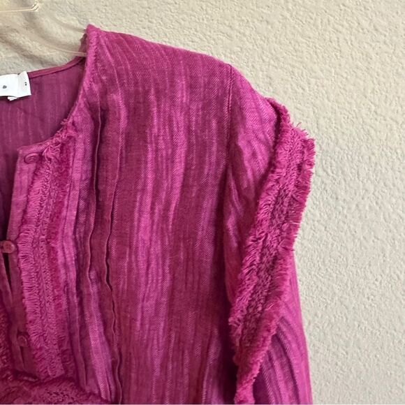 IRO Paris Camer Pleated Long Sleeve Blouse in Purple - Picture 3 of 7